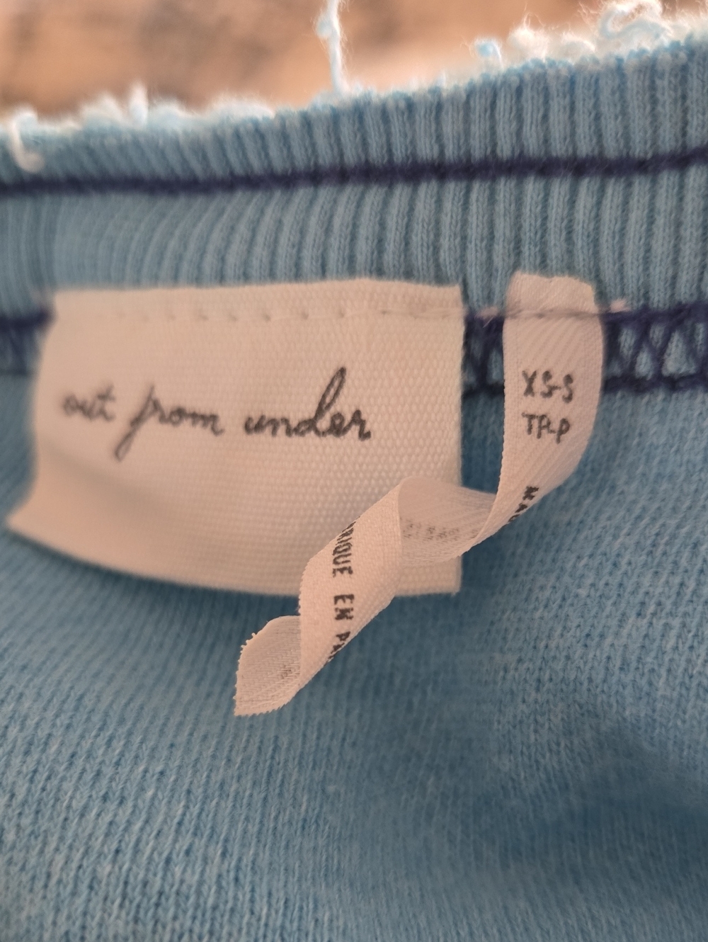 Free People Light Blue Ribbed Tank Top